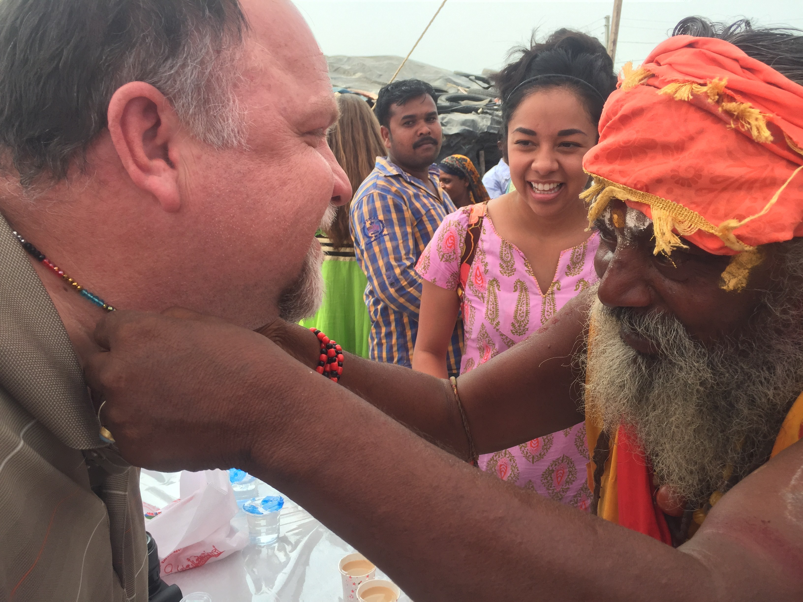 Bishop Dr. Jeffrey W. Larson receiving a garland during a ministry visit in India.